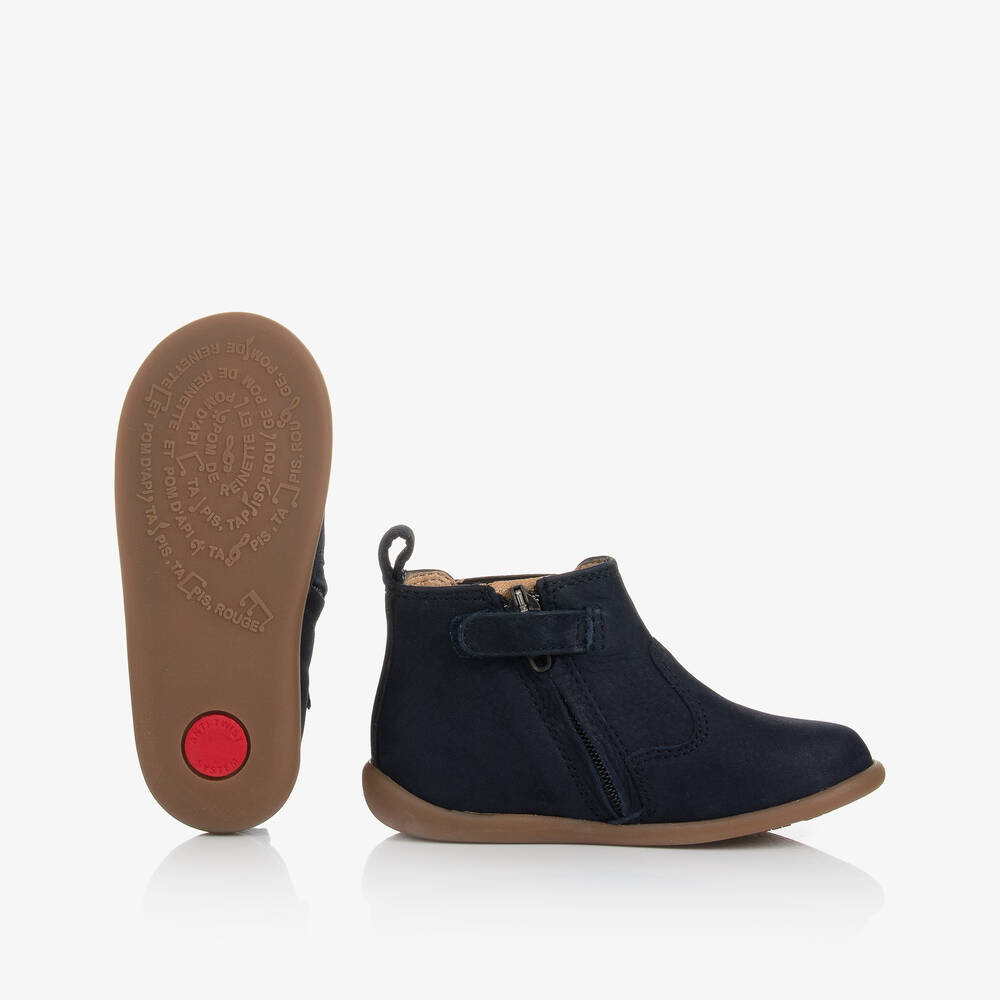 Pom d'Api-بوت شامواه لون كحلي لمرحلة بدء المشي للأطفال | Childrensalon Outlet