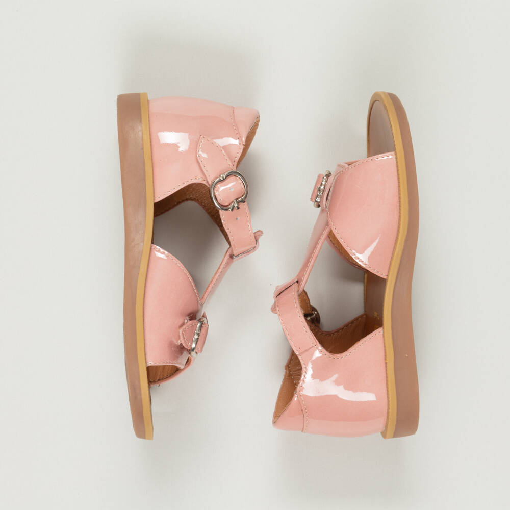 Pom d'Api-Preloved Girls Rose Pink Patent Leather Sandals (EU24 / UK7) | Childrensalon Outlet