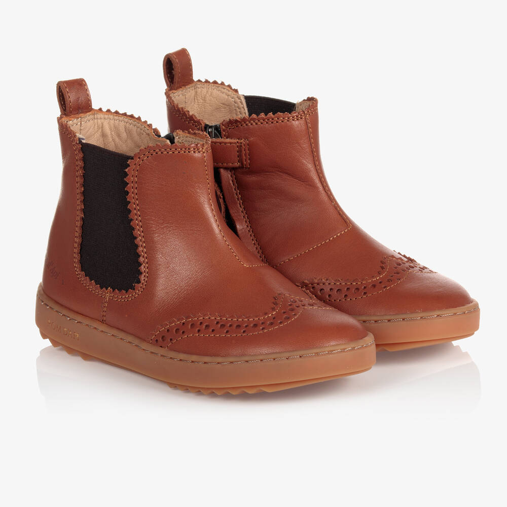 Pom d'Api-Tan Brown Chelsea Boot | Childrensalon Outlet