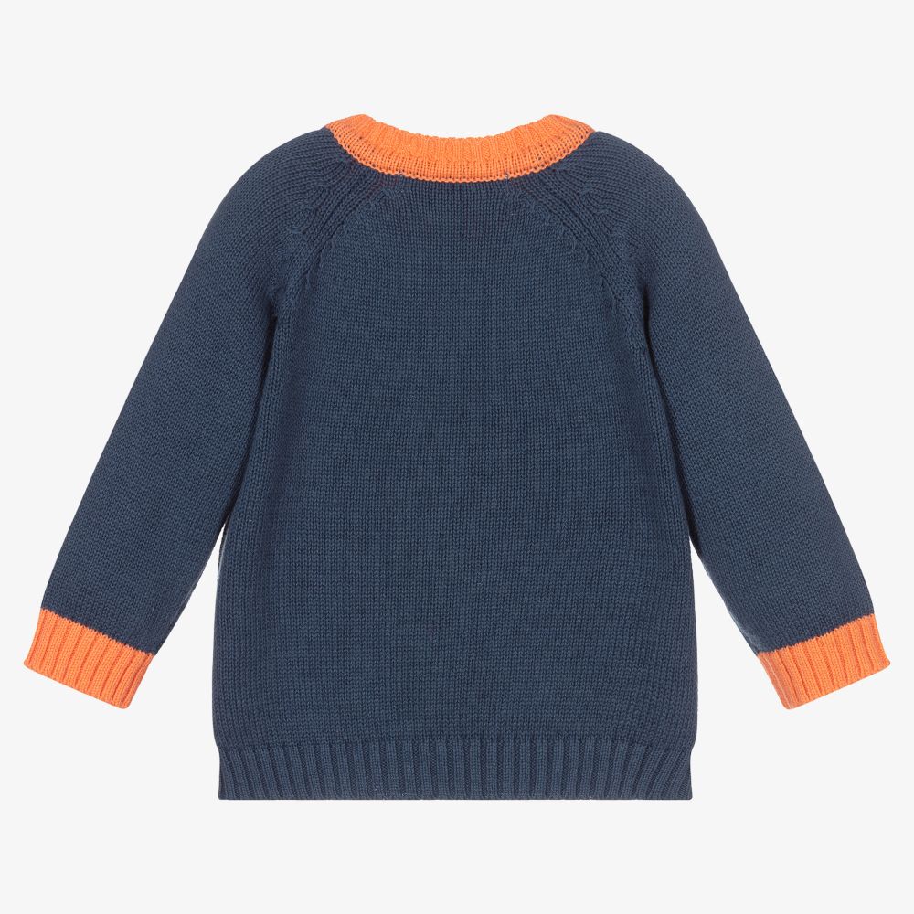 Powell Craft-Baby Blue Cotton Deer Sweater | Childrensalon Outlet