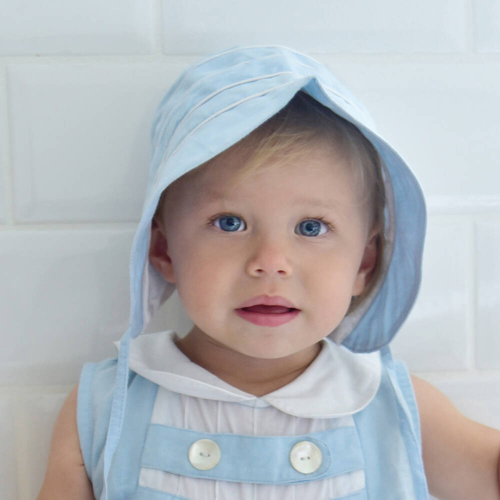 Powell Craft-Голубой льняной чепец для девочек | Childrensalon Outlet