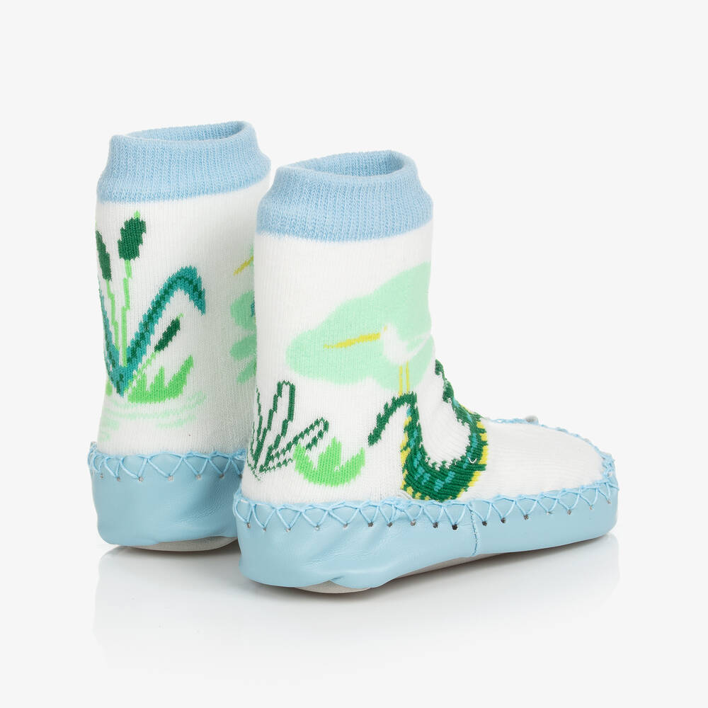 Powell Craft-Blue & Green Crocodile Slipper Socks | Childrensalon Outlet