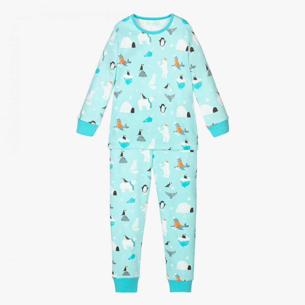 Powell Craft - Blauer Schlafanzug mit Polar-Print | Childrensalon