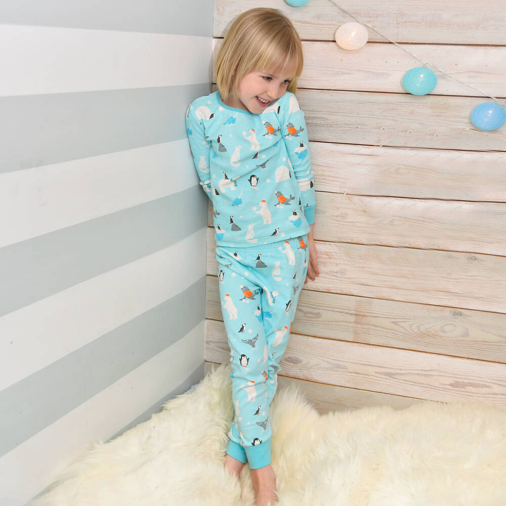 POWELL CRAFT Blue Polar Print Pyjamas