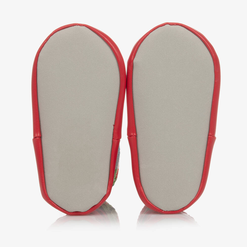 Powell Craft-Boys Blue Aeroplane Slipper Socks | Childrensalon Outlet