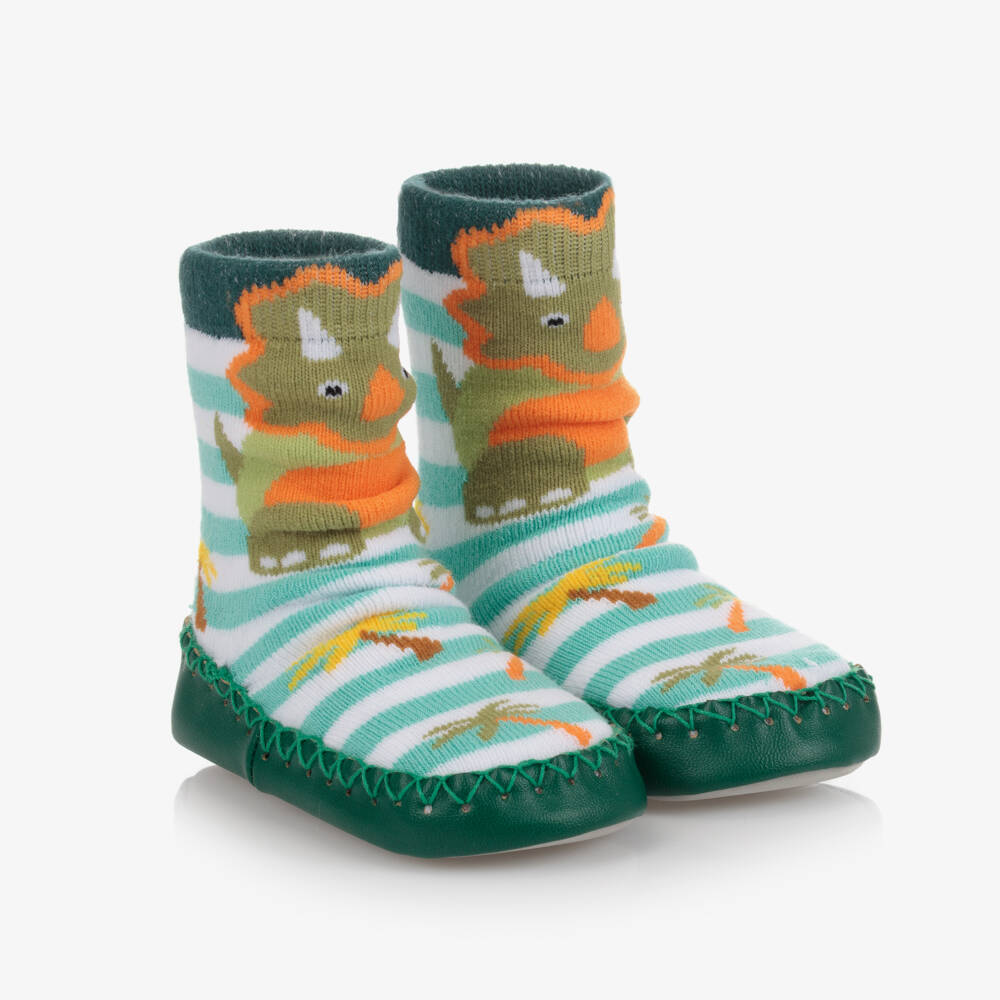 Powell Craft-Boys Dinosaur Cosy Moccasins | Childrensalon Outlet
