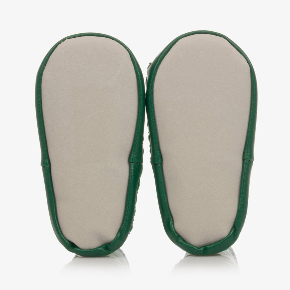 بووال كرافت-جوارب سليبرز أطفال ولادي جلد صناعي وقطن لون أخضر | Childrensalon Outlet