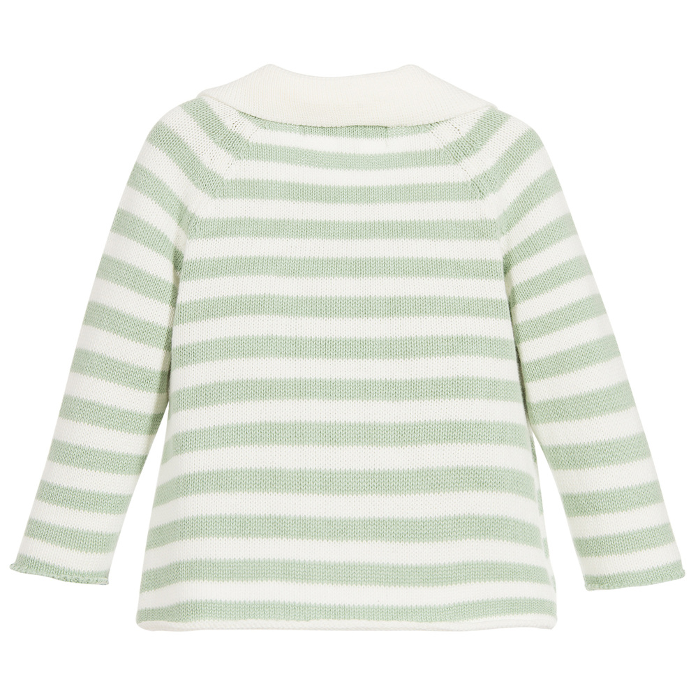 Powell Craft-Boys Green Cotton Cardigan | Childrensalon Outlet