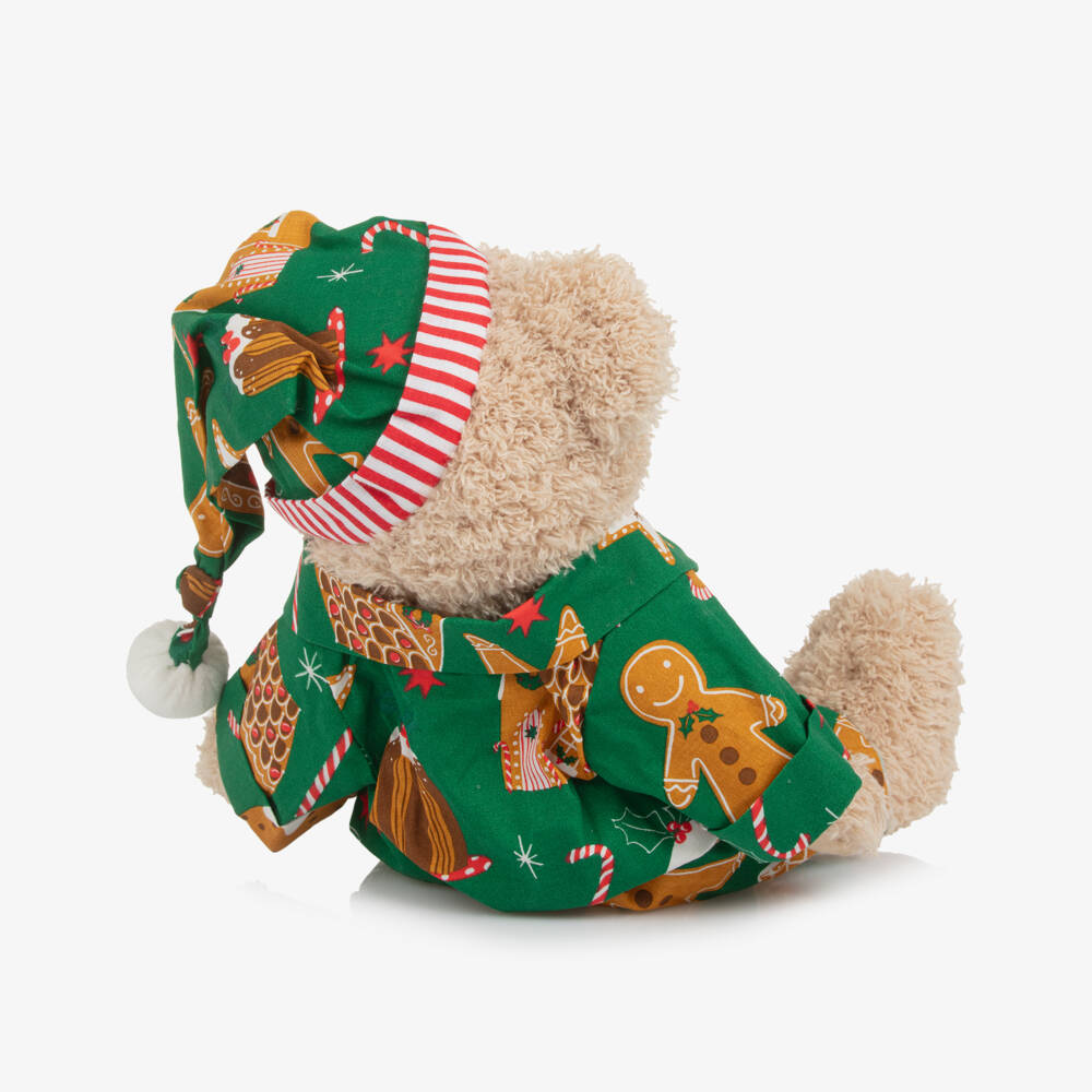 Powell Craft-Boys Teddy Bear Soft Toy with Gingerbread Print Pyjamas (32cm) | Childrensalon Outlet