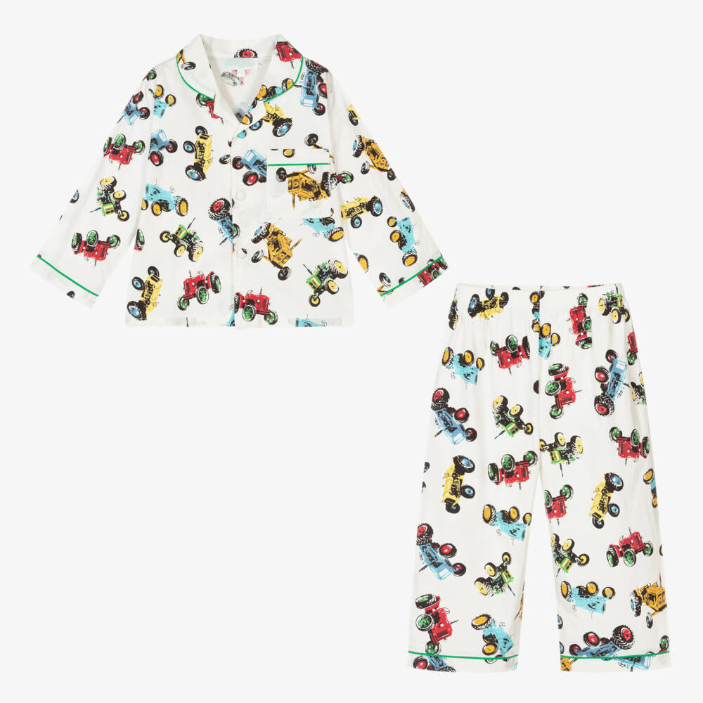 Powell Craft-Boys Tractor Cotton Pyjamas | Childrensalon Outlet