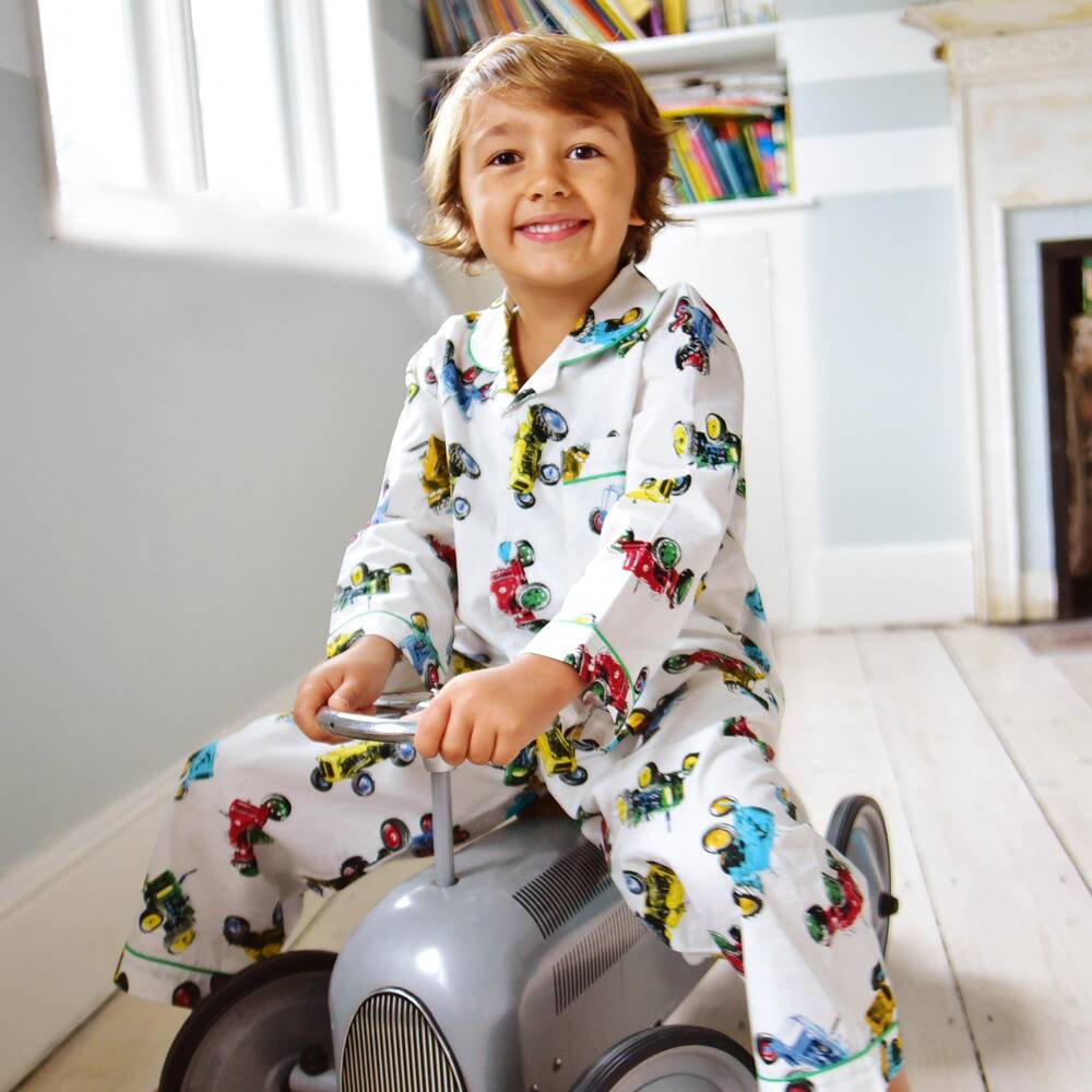 Powell Craft-Boys Tractor Cotton Pyjamas | Childrensalon Outlet