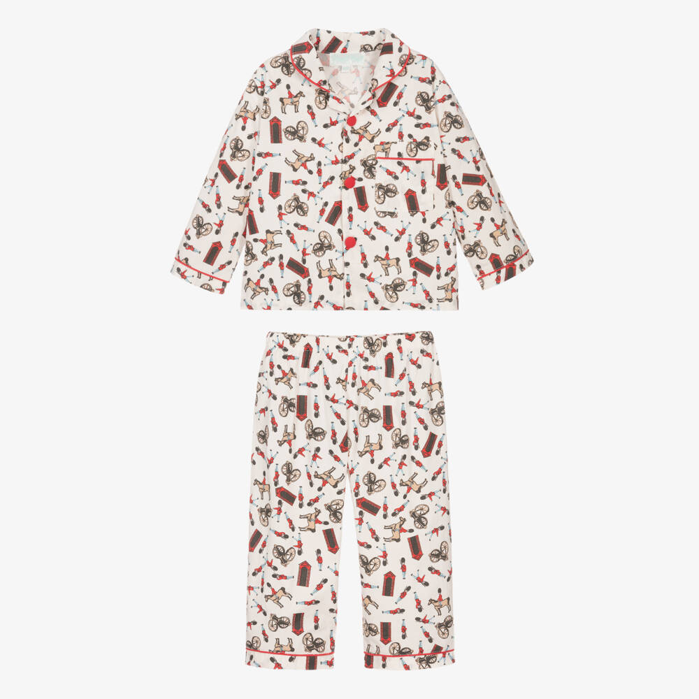 Powell Craft-Пижама из белого хлопка для мальчиков | Childrensalon Outlet