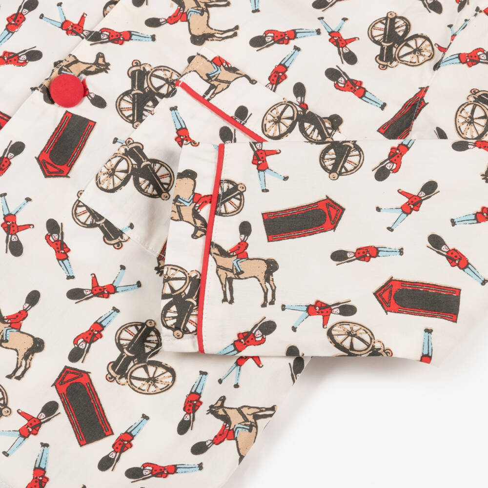 Powell Craft-Пижама из белого хлопка для мальчиков | Childrensalon Outlet