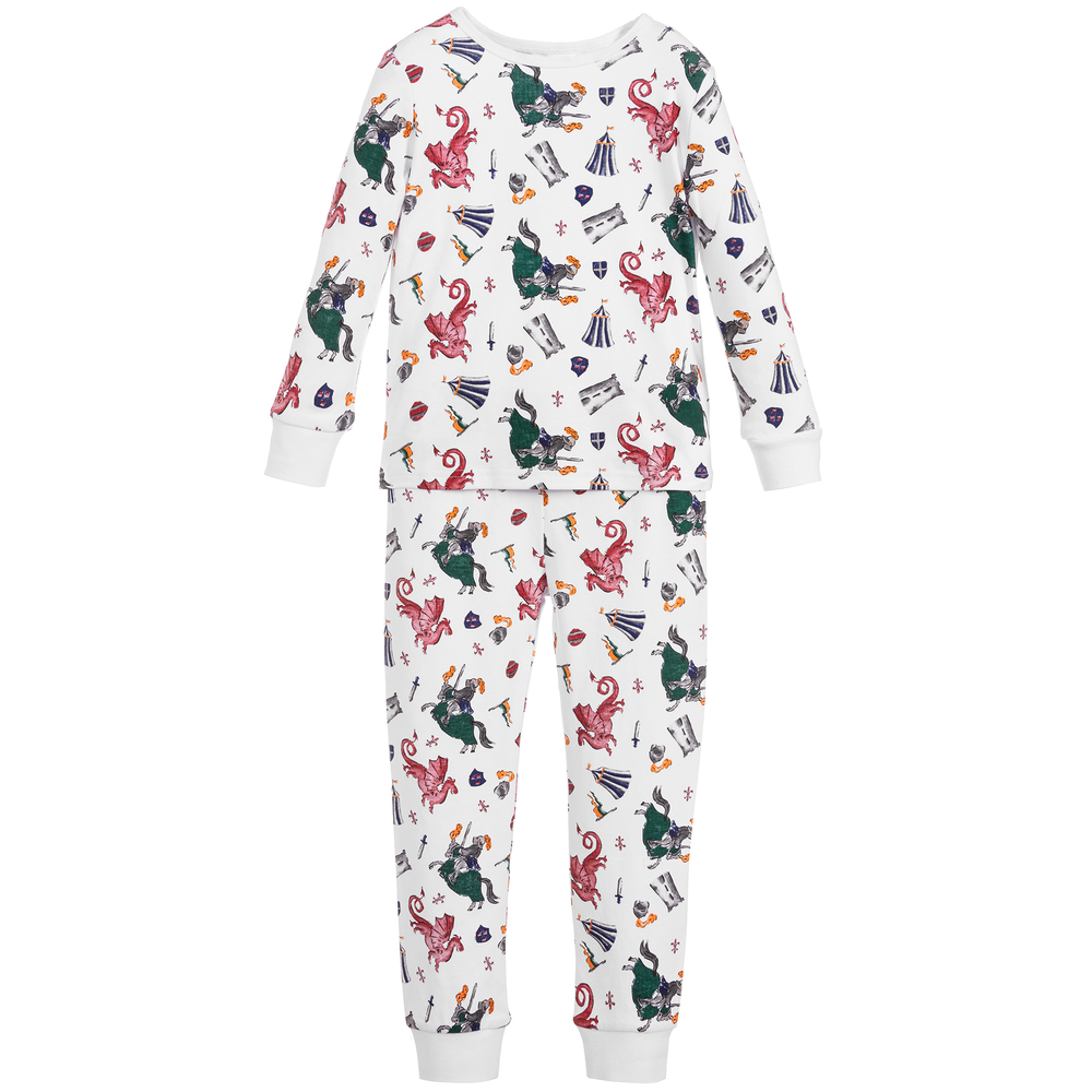 Powell Craft - Pyjama blanc en coton Garçon | Childrensalon