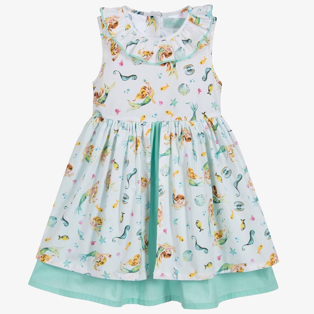 Powell Craft - Хлопковое платье с русалками для девочек | Childrensalon