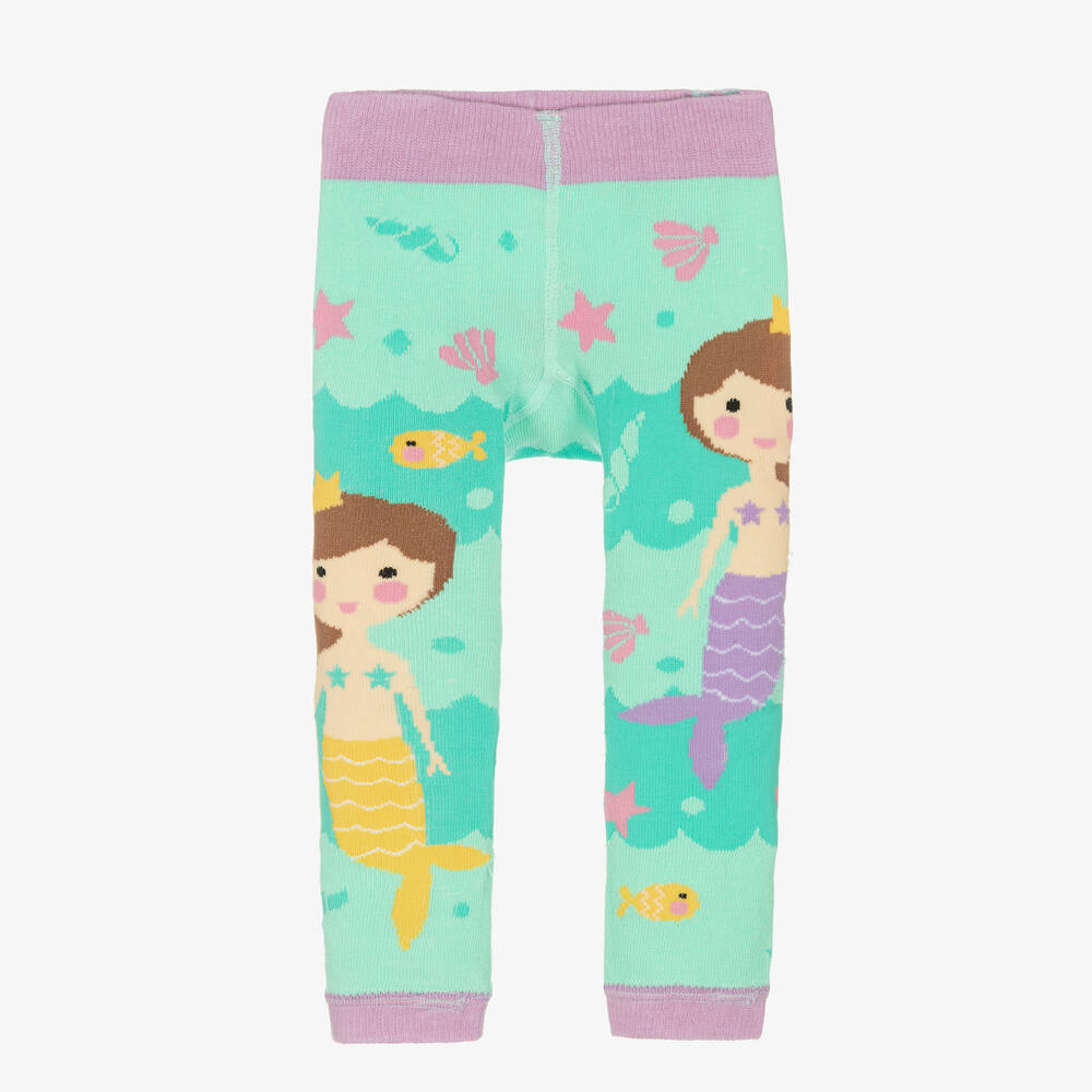 Powell Craft-Girls Green Cotton Leggings | Childrensalon Outlet