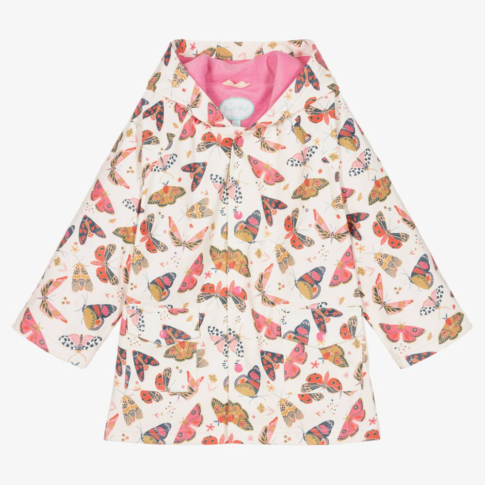 Powell Craft-Розовый плащ с капюшоном и бабочками для девочек | Childrensalon Outlet