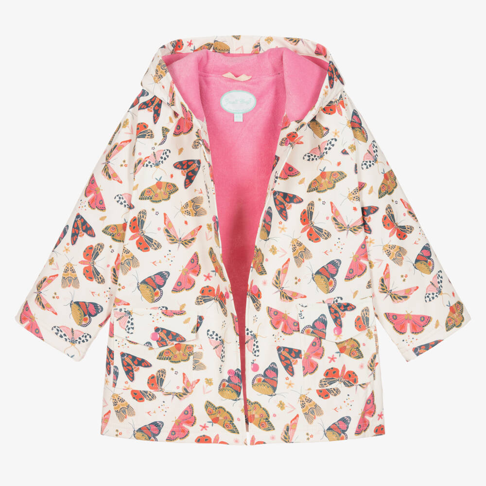Powell Craft-Розовый плащ с капюшоном и бабочками для девочек | Childrensalon Outlet