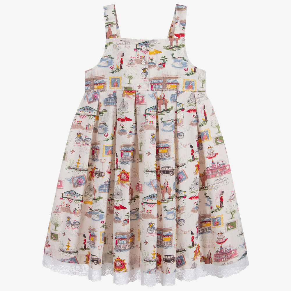 Powell Craft-فستان عاجي بطبعة عتيقة للبنات | Childrensalon Outlet