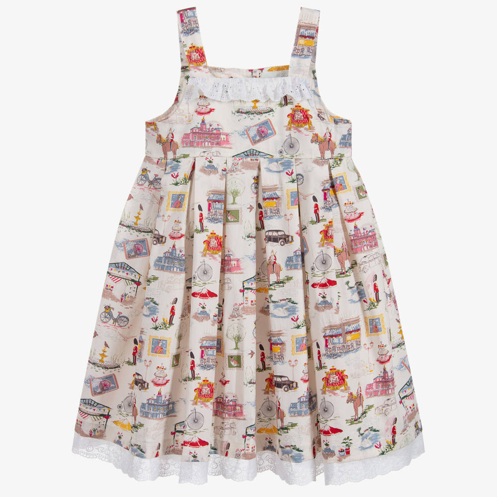 Powell Craft-فستان عاجي بطبعة عتيقة للبنات | Childrensalon Outlet