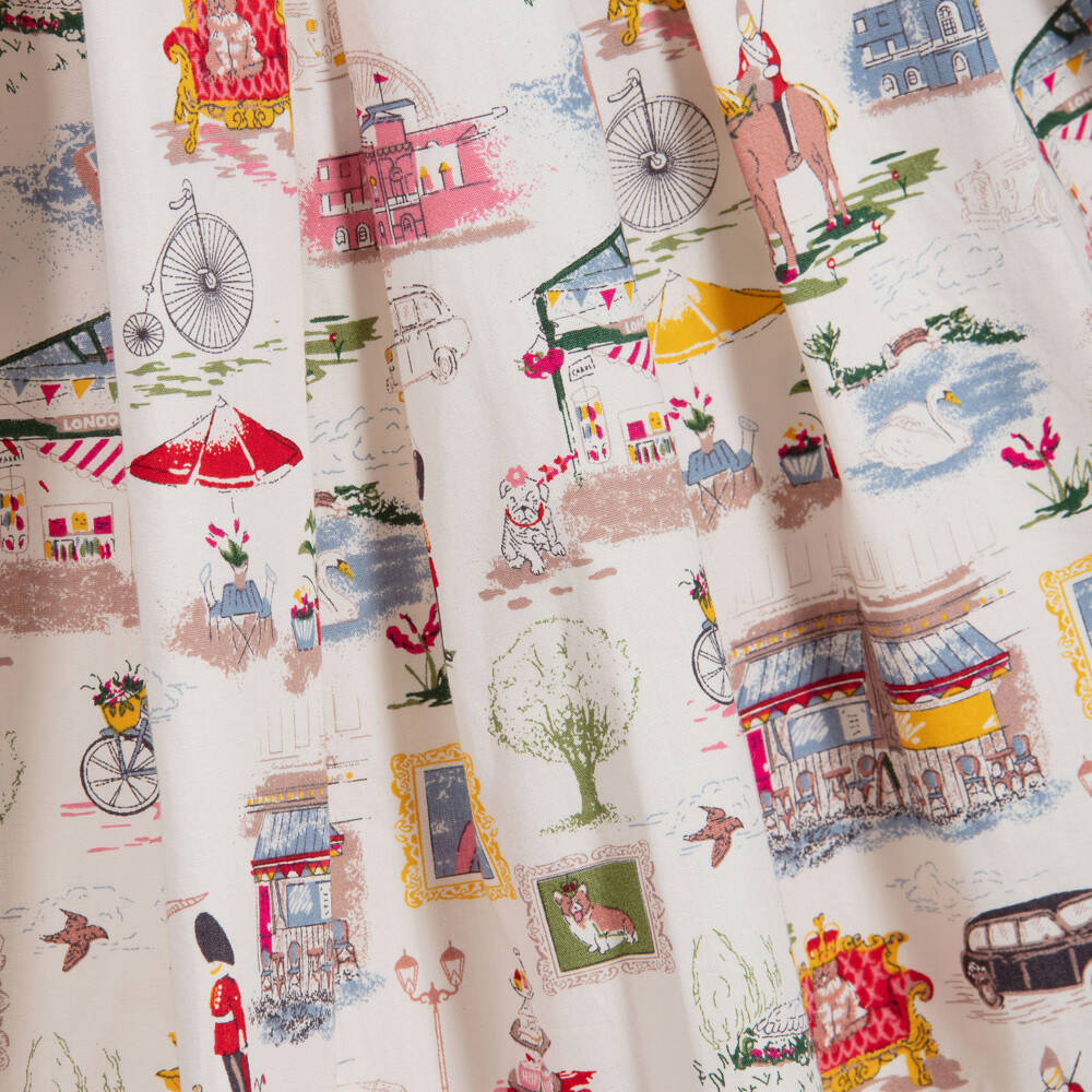 Powell Craft-فستان عاجي بطبعة عتيقة للبنات | Childrensalon Outlet