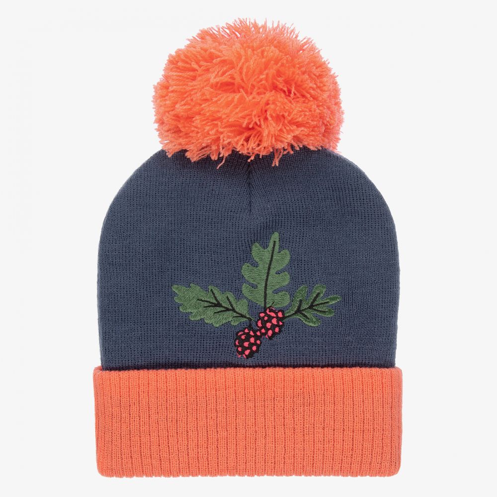 Powell Craft-Girls Navy Blue Pom-Pom Hat | Childrensalon Outlet
