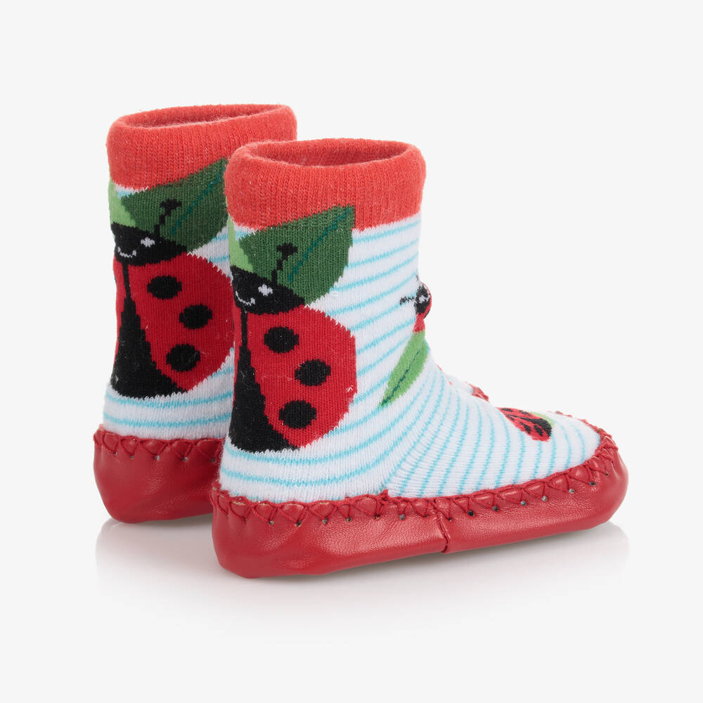 بووال كرافت-جوارب سليبرز جلد صناعي وقطن لون أحمر للبنات | Childrensalon Outlet