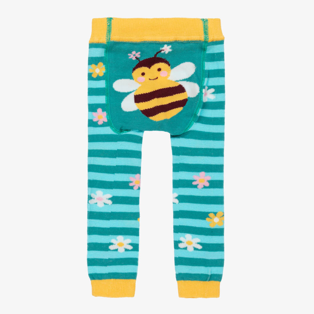 Powell Craft-Girls Striped Blue Knit Leggings | Childrensalon Outlet