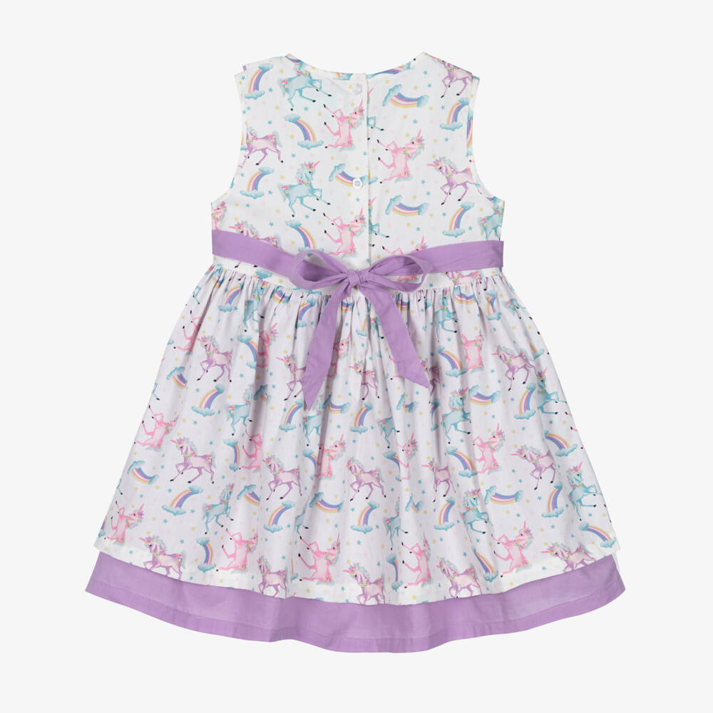 Powell Craft-Girls White Cotton Dress | Childrensalon Outlet