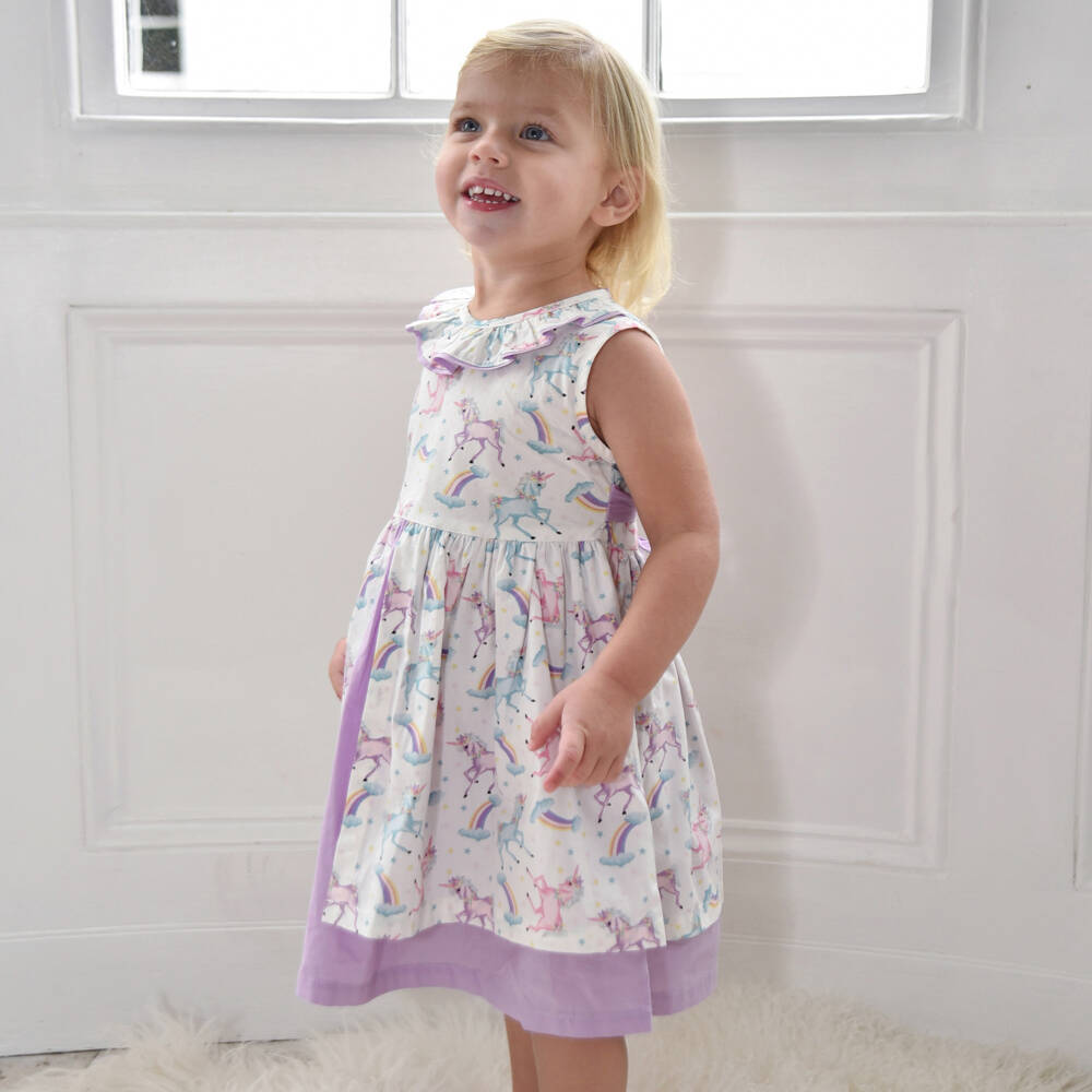 Powell Craft-Girls White Cotton Dress | Childrensalon Outlet