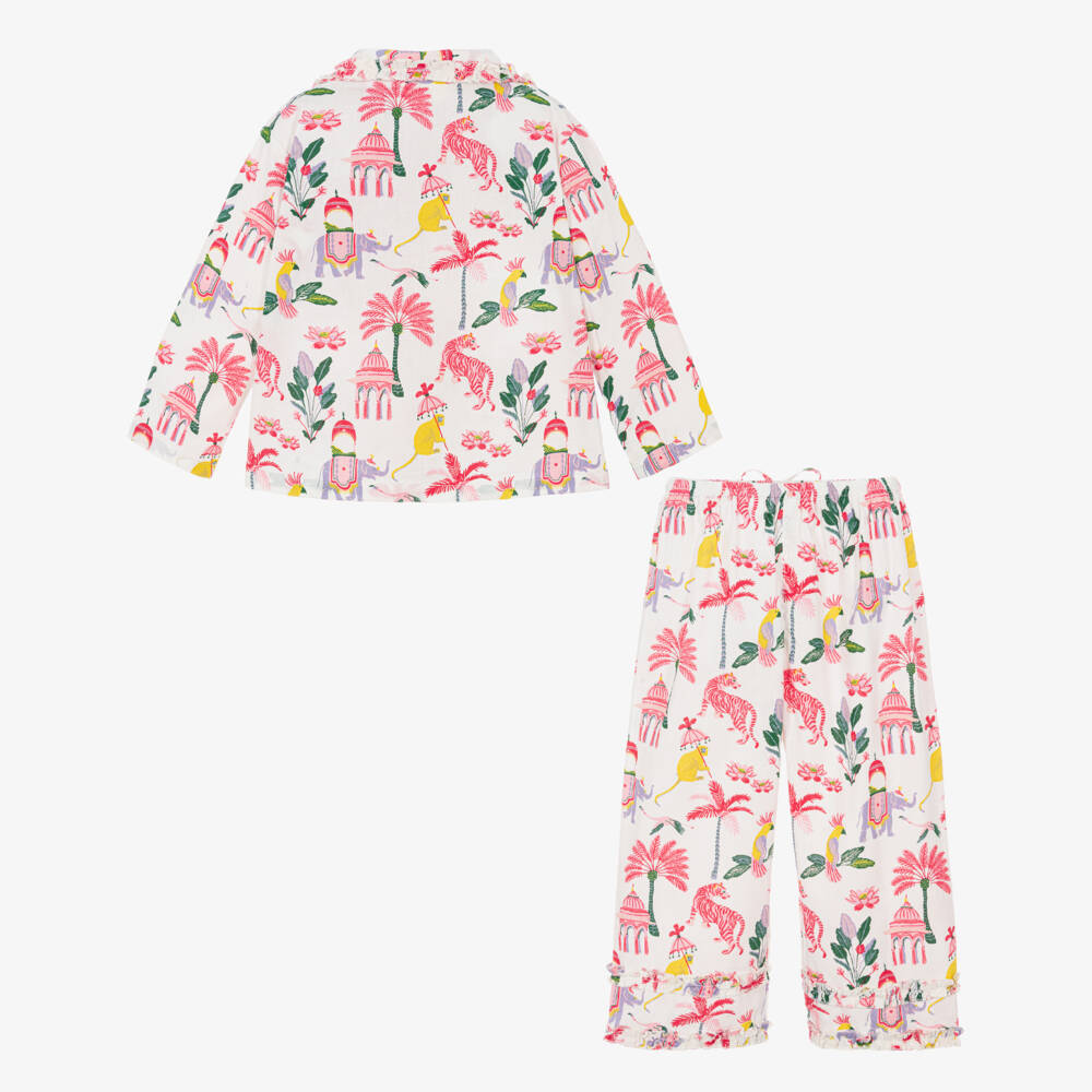 Powell Craft-Пижама с белым садовым принтом для девочек | Childrensalon Outlet