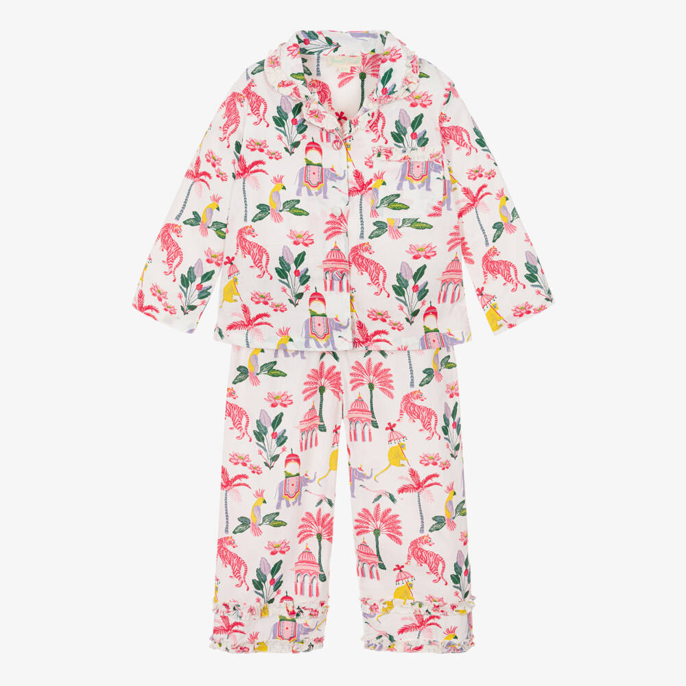 Powell Craft-Пижама с белым садовым принтом для девочек | Childrensalon Outlet