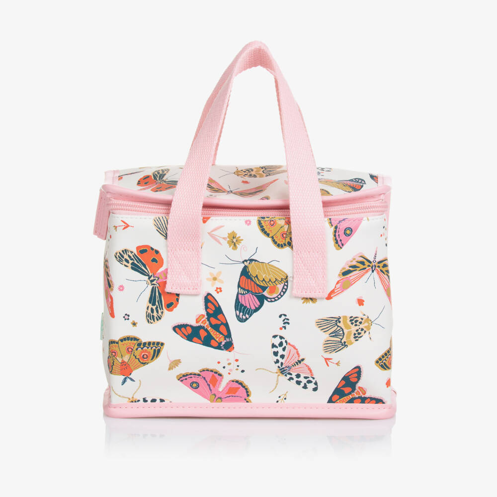 Powell Craft-Girls White & Pink Butterfly Lunch Bag (20cm) | Childrensalon Outlet