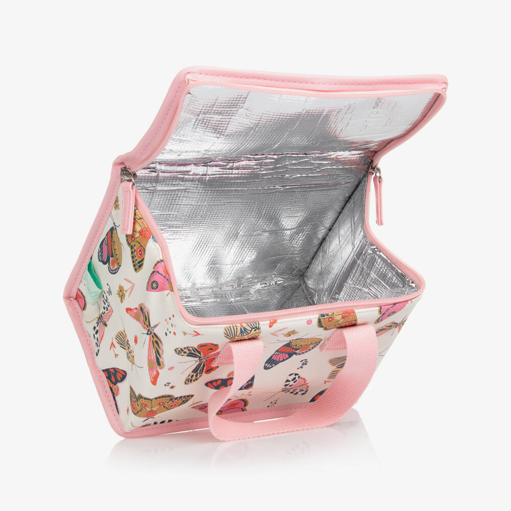 Powell Craft-Girls White & Pink Butterfly Lunch Bag (20cm) | Childrensalon Outlet