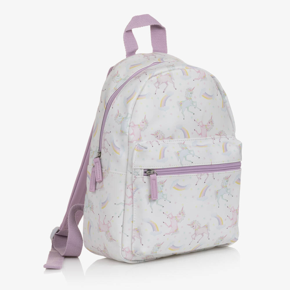 Powell Craft-Girls White & Purple Unicorn Backpack (32cm) | Childrensalon Outlet