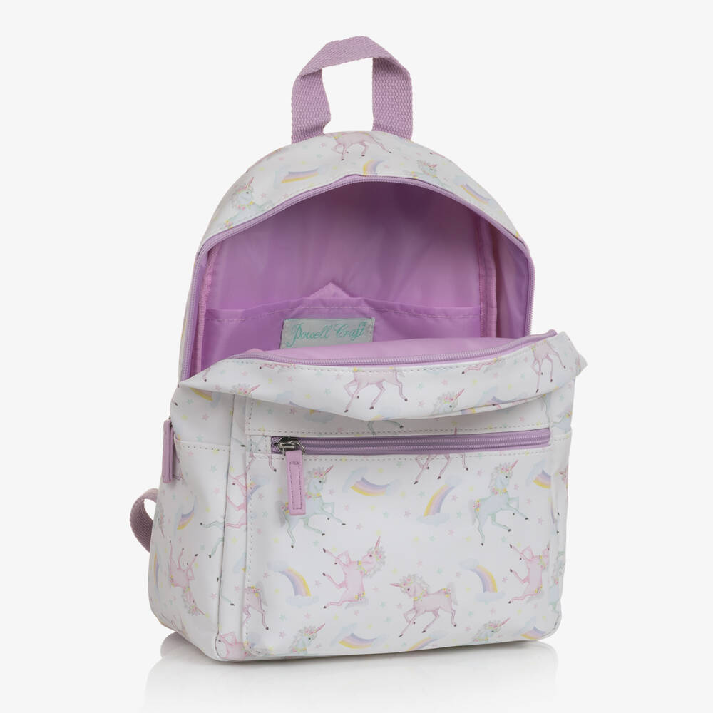 Powell Craft-Girls White & Purple Unicorn Backpack (32cm) | Childrensalon Outlet