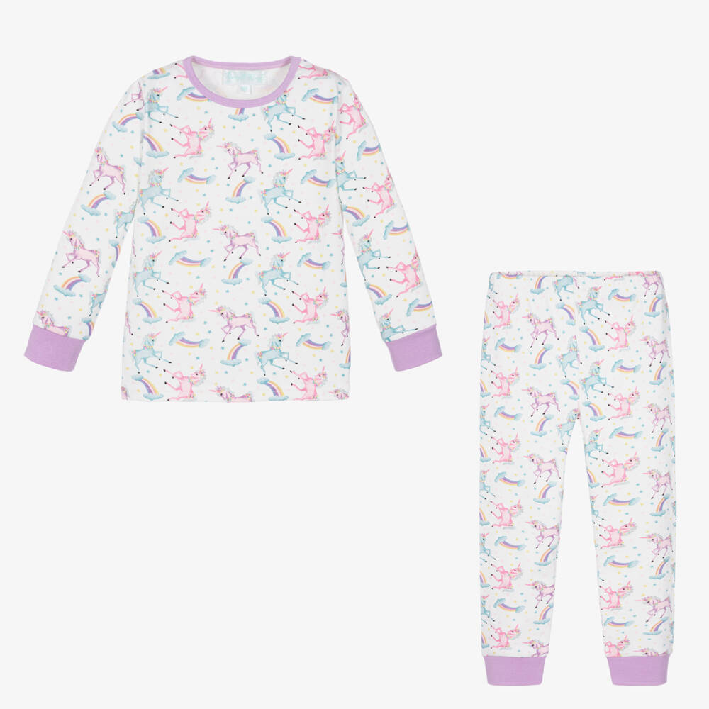 Powell Craft-Girls White Unicorn Pyjamas | Childrensalon Outlet
