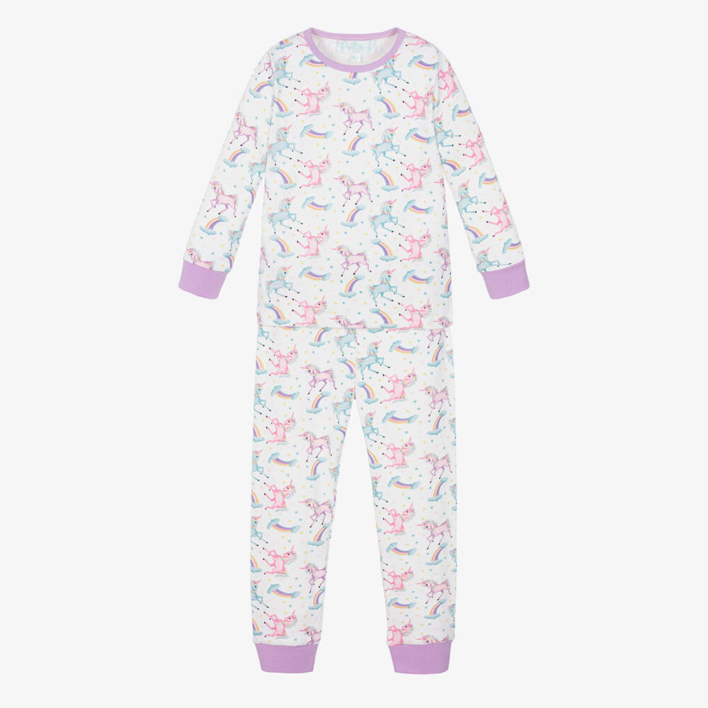 Powell Craft-Girls White Unicorn Pyjamas | Childrensalon Outlet