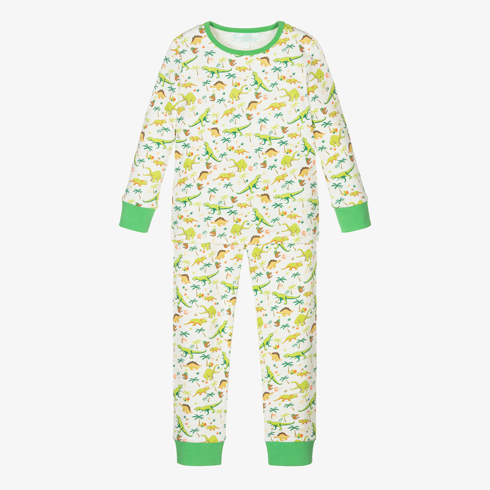 Powell Craft - Grüner Dinosaurier-Baumwollschlafanzug | Childrensalon