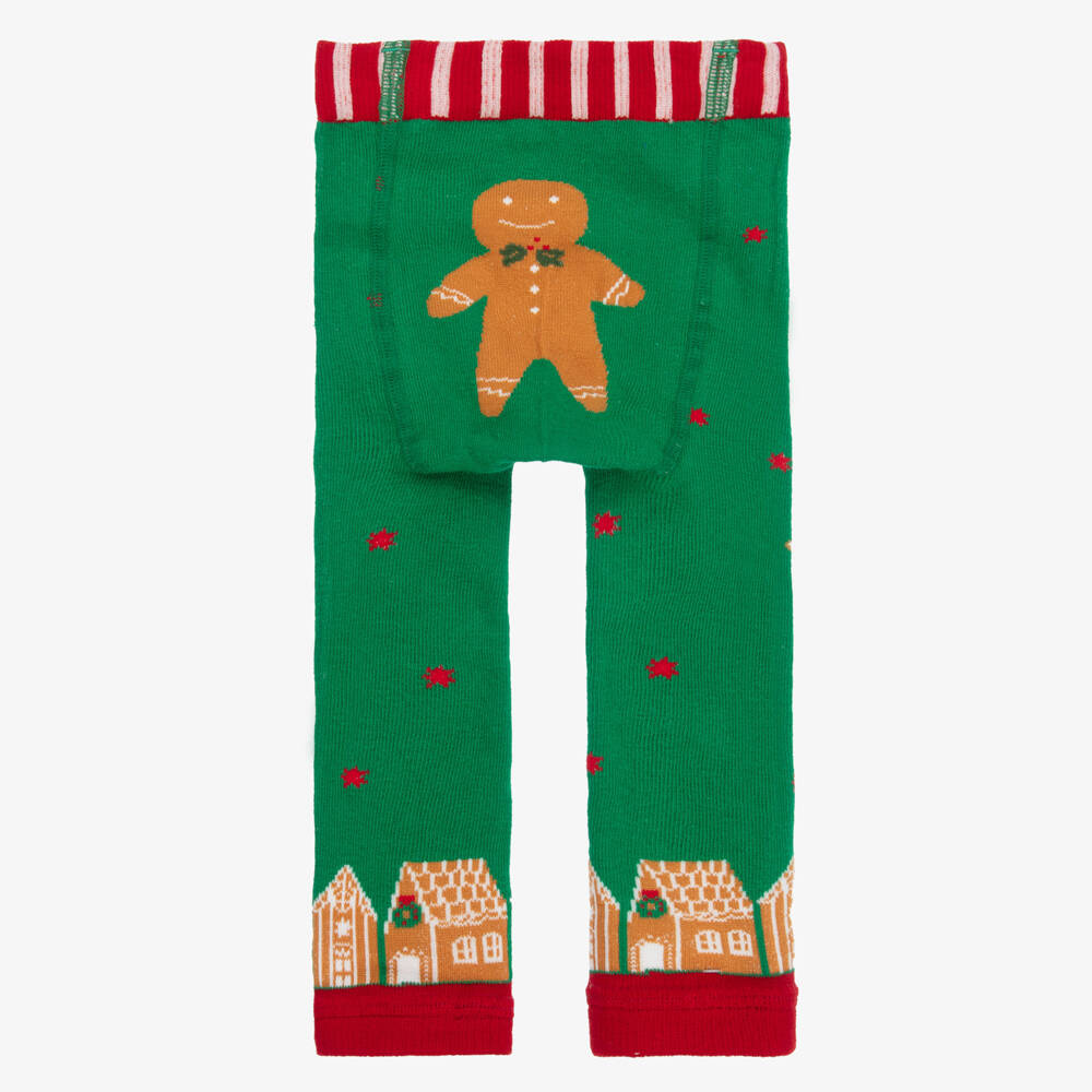 Powell Craft-Green Cotton Knit Gingerbread Leggings | Childrensalon Outlet