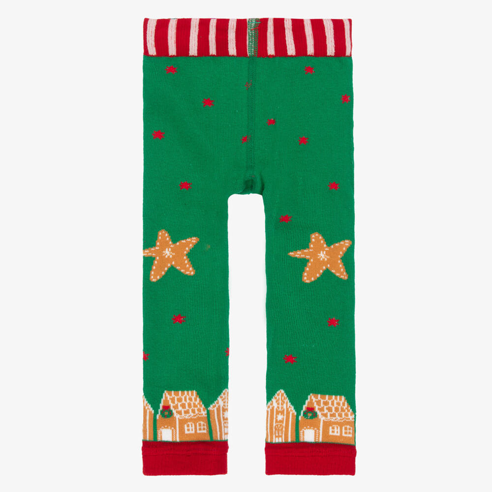 Powell Craft-Green Cotton Knit Gingerbread Leggings | Childrensalon Outlet