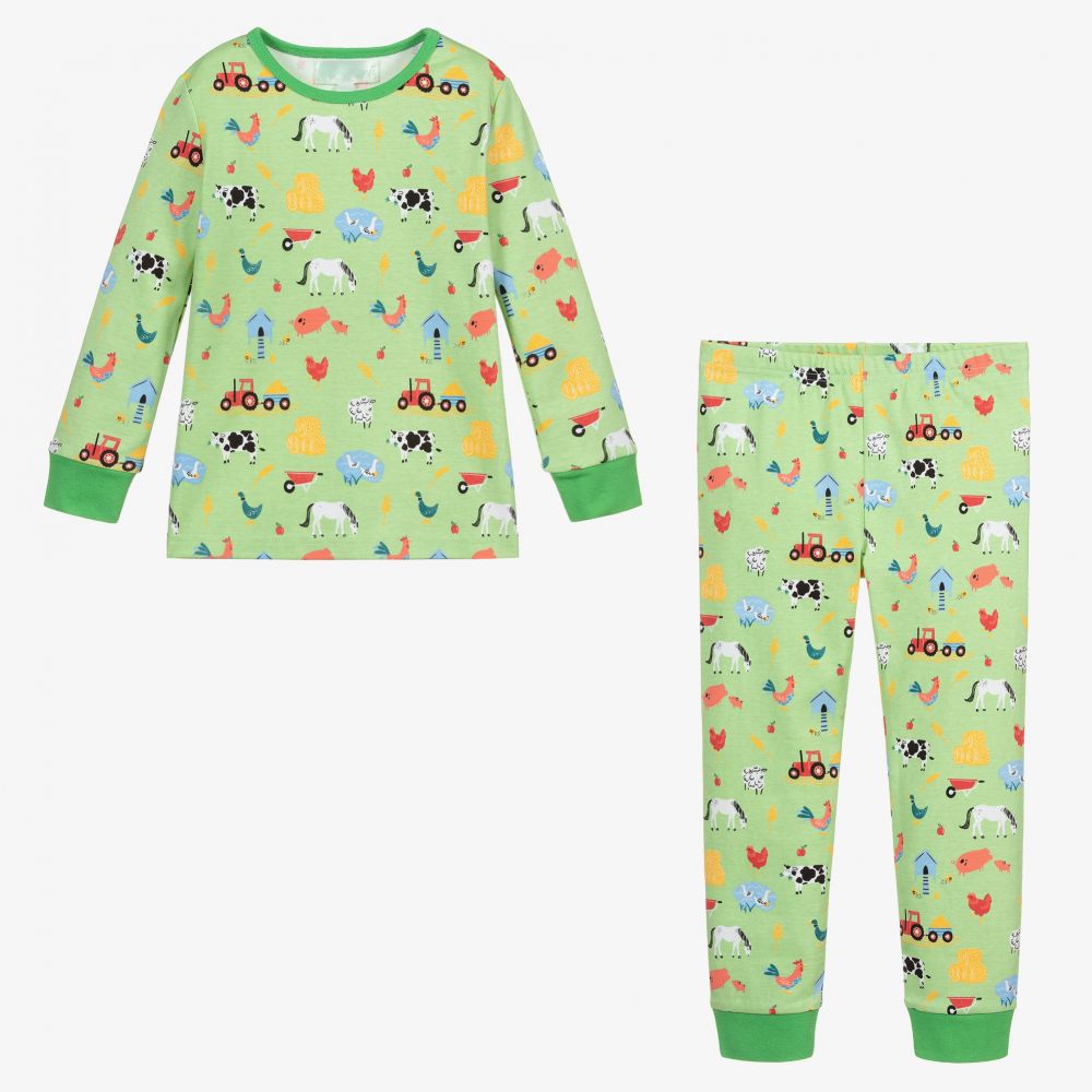 Powell Craft-Green Cotton Pyjamas | Childrensalon Outlet