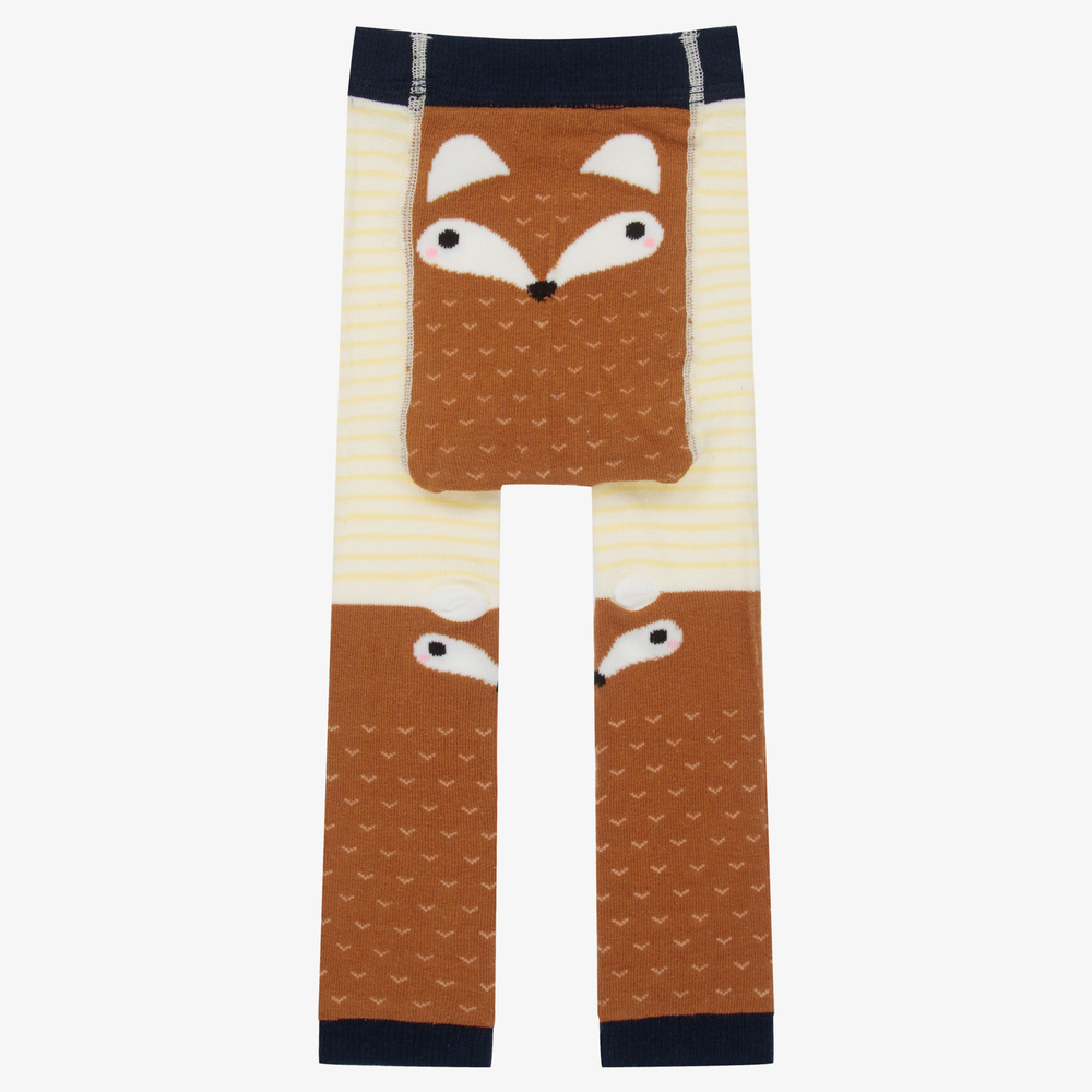 Powell Craft - Ivory & Brown Fox Leggings | Childrensalon