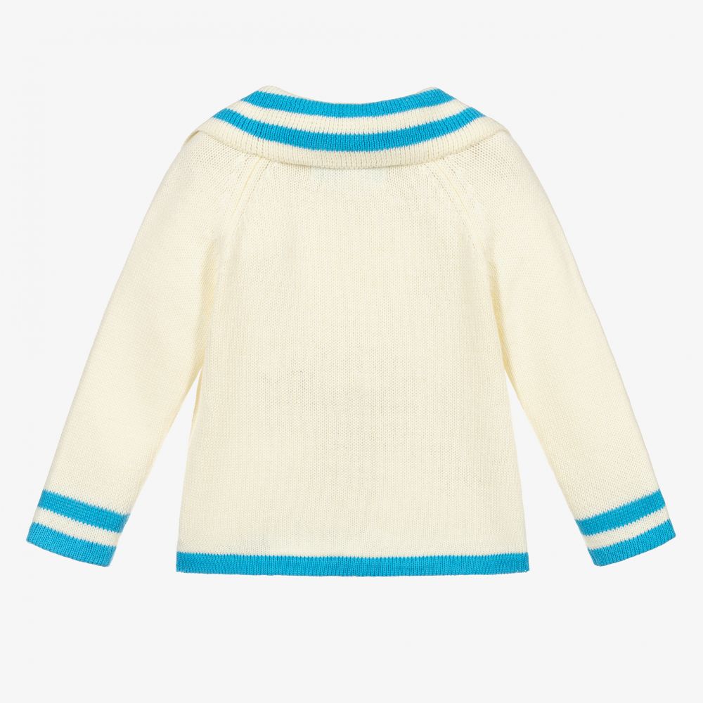 Powell Craft-Ivory Cotton Baby Cardigan | Childrensalon Outlet