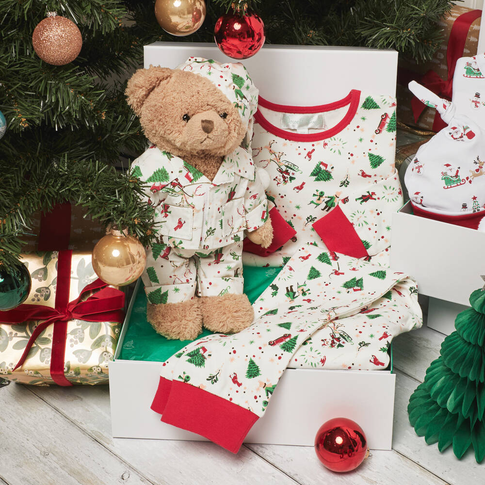Powell Craft-دب لعبة بيجاما عاجي للعطلات | Childrensalon Outlet