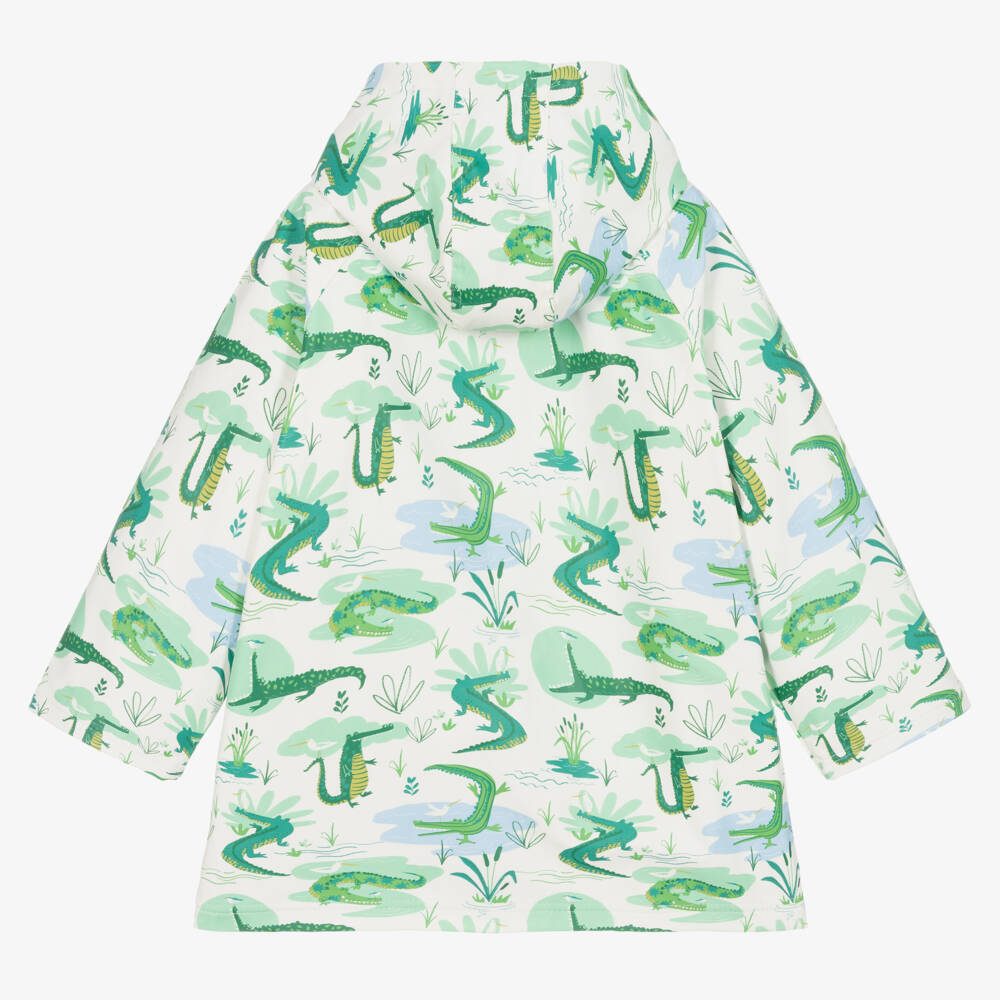 Powell Craft-Ivory & Green Crocodile Raincoat | Childrensalon Outlet