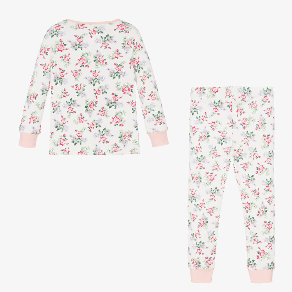 Powell Craft-Ivory & Pink Floral Pyjamas | Childrensalon Outlet