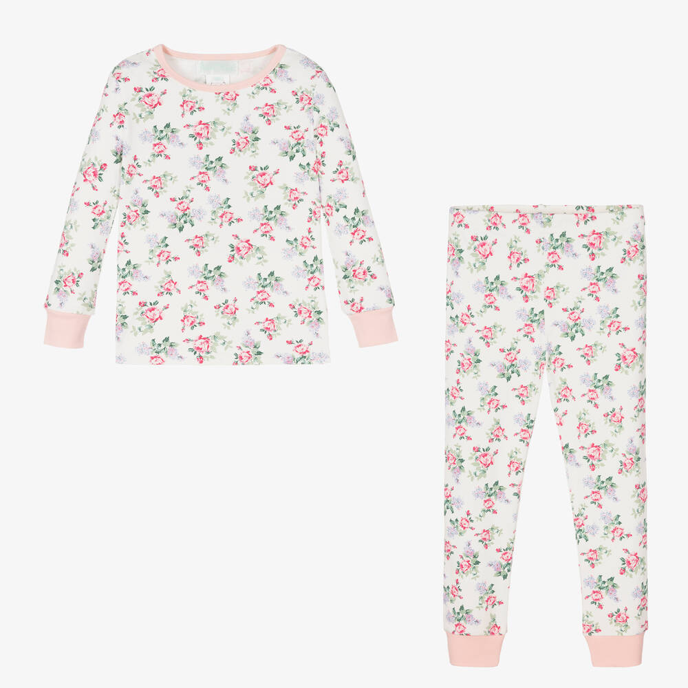 Powell Craft-Ivory & Pink Floral Pyjamas | Childrensalon Outlet