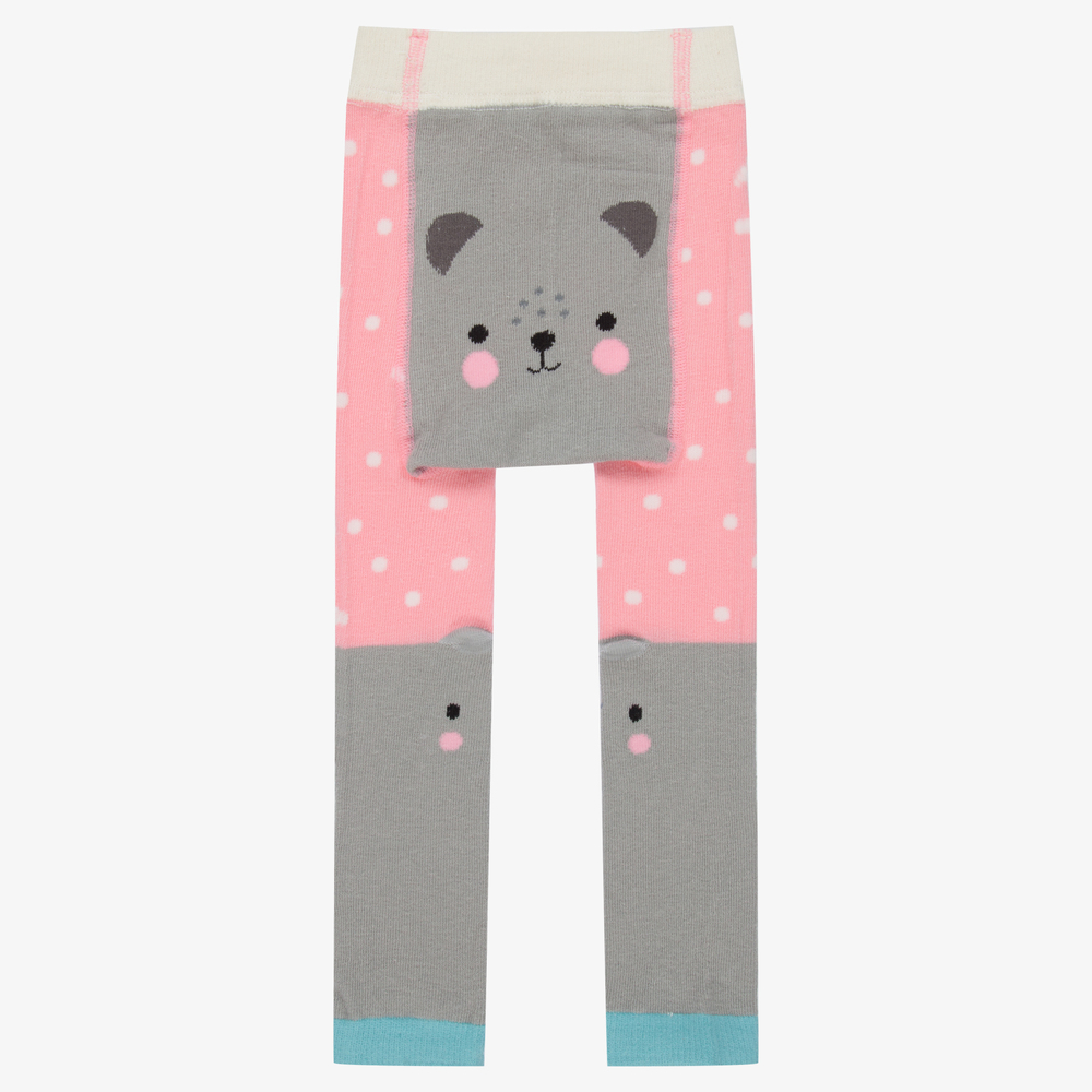 Powell Craft - Pink & Grey Bear Leggings | Childrensalon