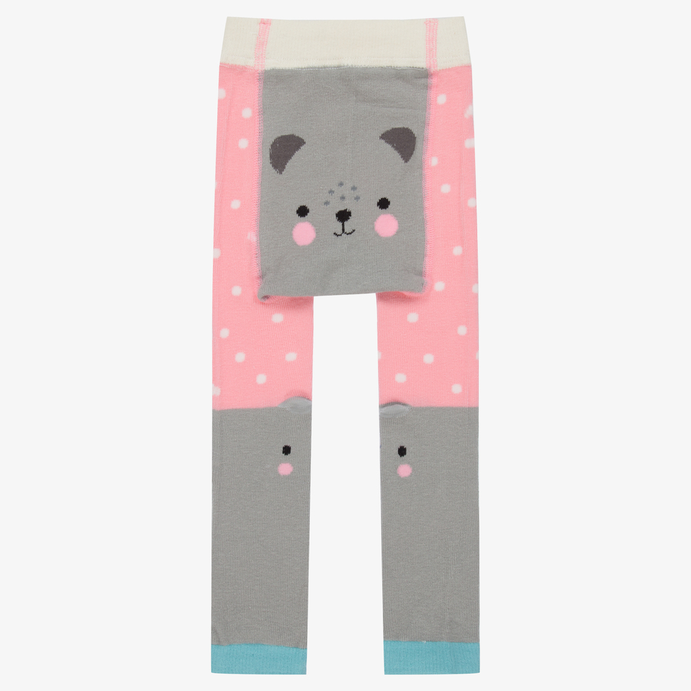 Powell Craft-Pink & Grey Bear Leggings | Childrensalon Outlet